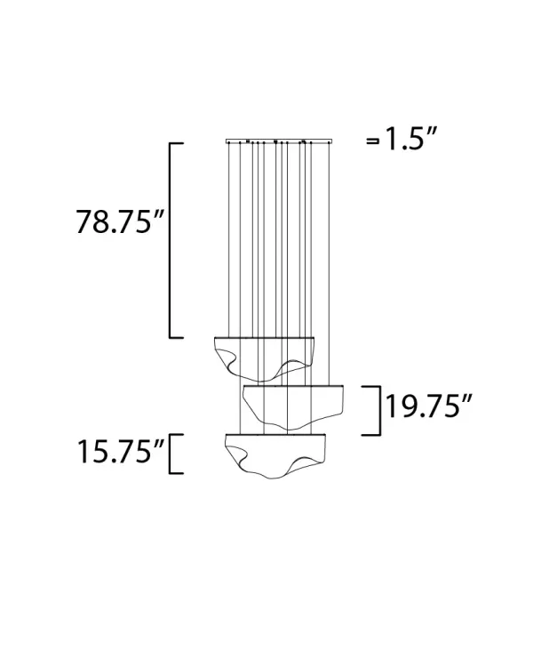 Rinkle 3-Light Linear LED Pendant in Brushed Gunmetal - Image 5