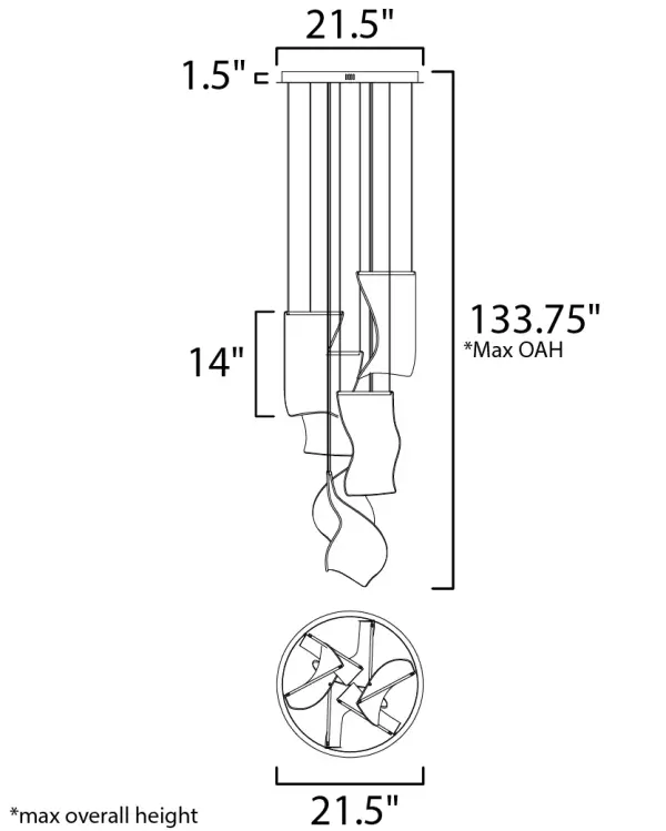 Rinkle 6-Light LED Multi-Light Pendant - Image 5