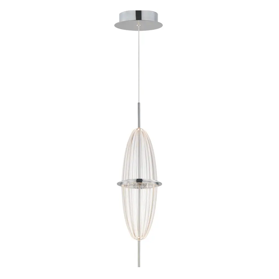 Quasar Single LED Mini Pendant in Polished Chrome - Image 1