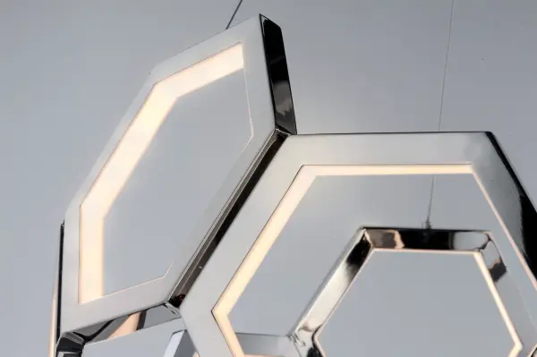 Polygon Single LED Pendant in Polished Chrome - Image 3