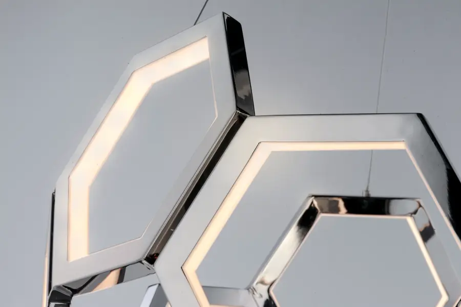 Polygon Single LED Pendant in Polished Chrome - Image 3