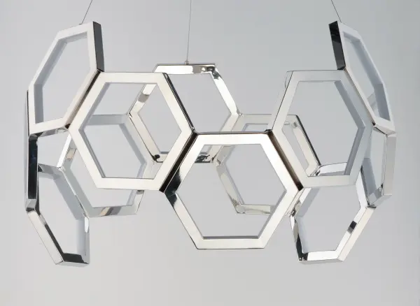 Polygon Single LED Pendant in Polished Chrome - Image 4