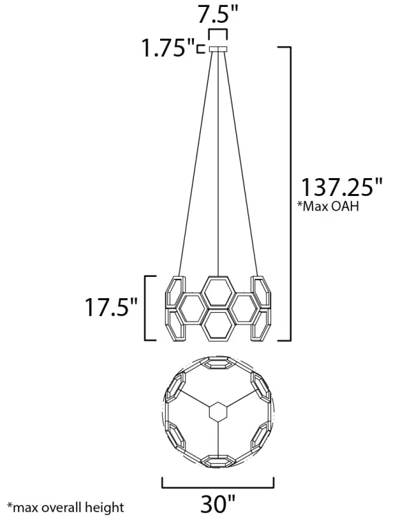 Polygon Single LED Pendant in Polished Chrome - Image 5
