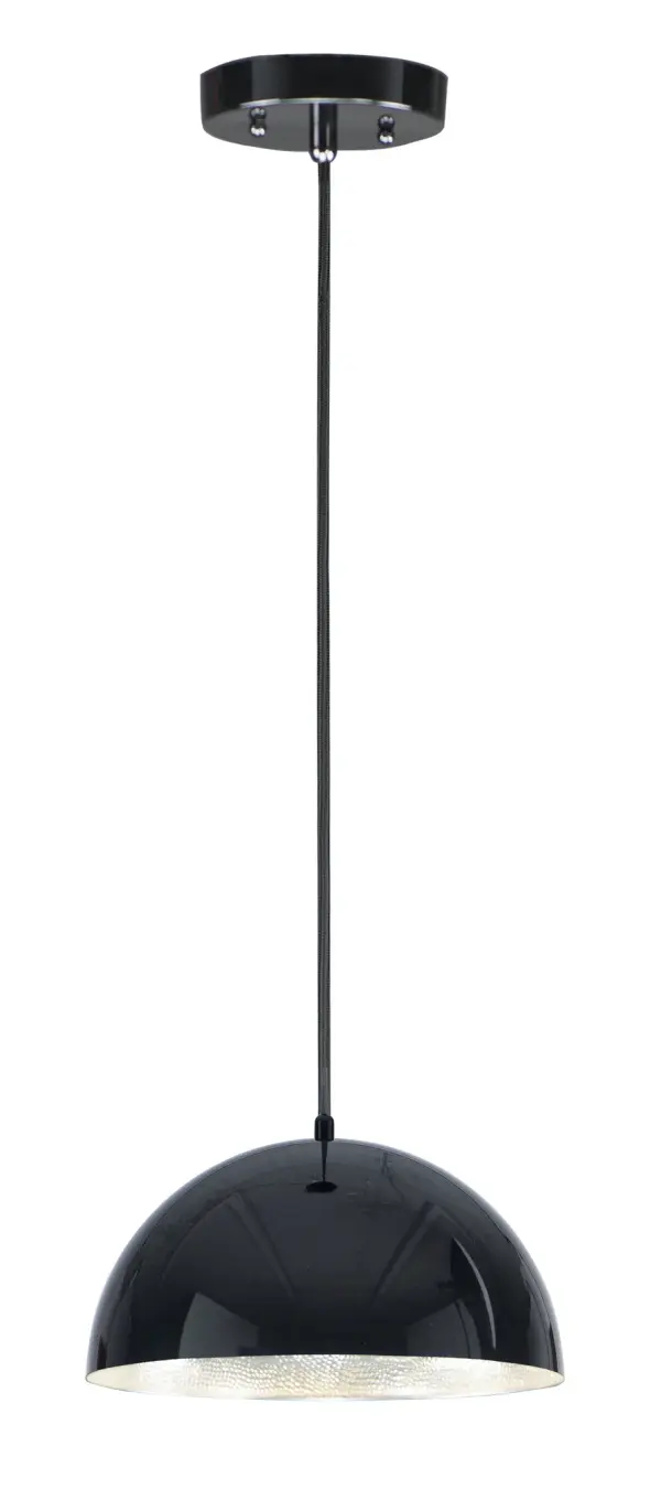 The Hemisphere pendant combines industrial aesthetics with intelligent design. Its double-thick hammered aluminum interior maximizes light reflection, while the high-polish enamel exterior creates a striking visual statement.