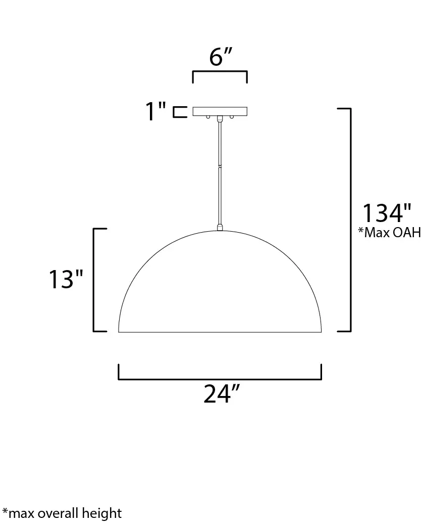 Hemisphere Single Pendant - 24" LED - Image 5
