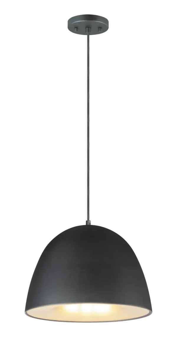 The Fungo pendant features a distinctive uni-body design where form flows seamlessly from top to bottom. Its striking Black/Satin Brass finish adds sophisticated contrast, while the concealed LED reduces glare for comfortable ambient lighting.