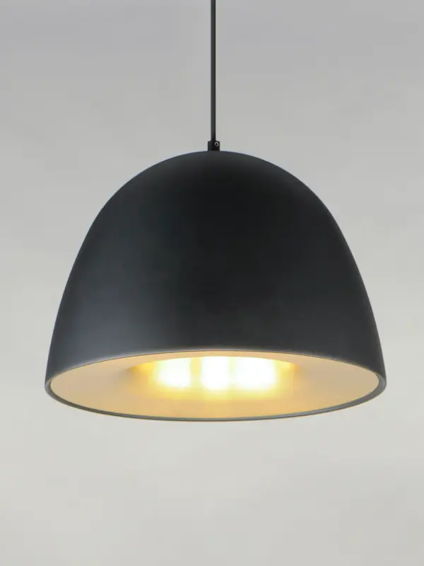 Fungo 16" LED Single Pendant in Black/Satin Brass - Image 4