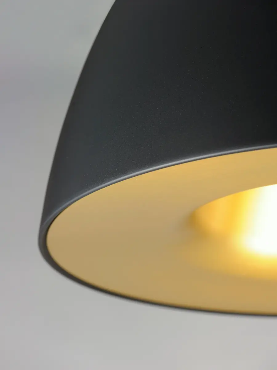 Fungo 24" LED Single Pendant in Black/Satin Brass - Image 3