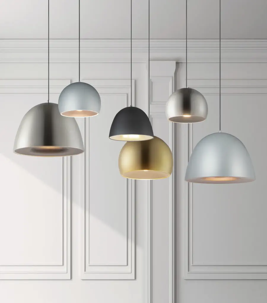 Fungo 24" LED Single Pendant in Black/Satin Brass - Image 5