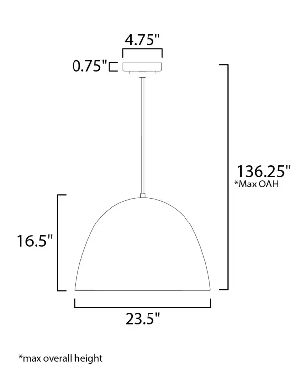 Fungo 24" LED Single Pendant in Black/Satin Brass - Image 6