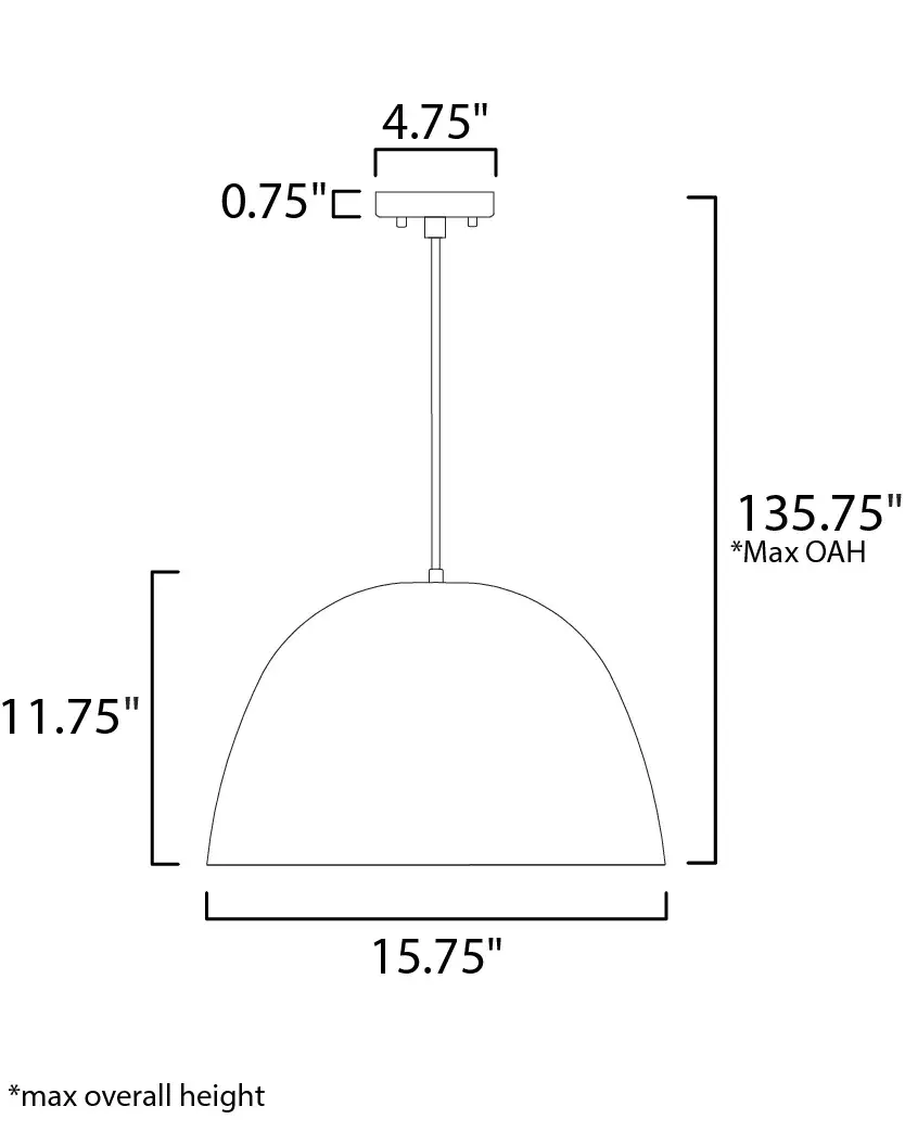 Palla 16" LED Single Pendant in Dark Gray/Coffee - Image 6