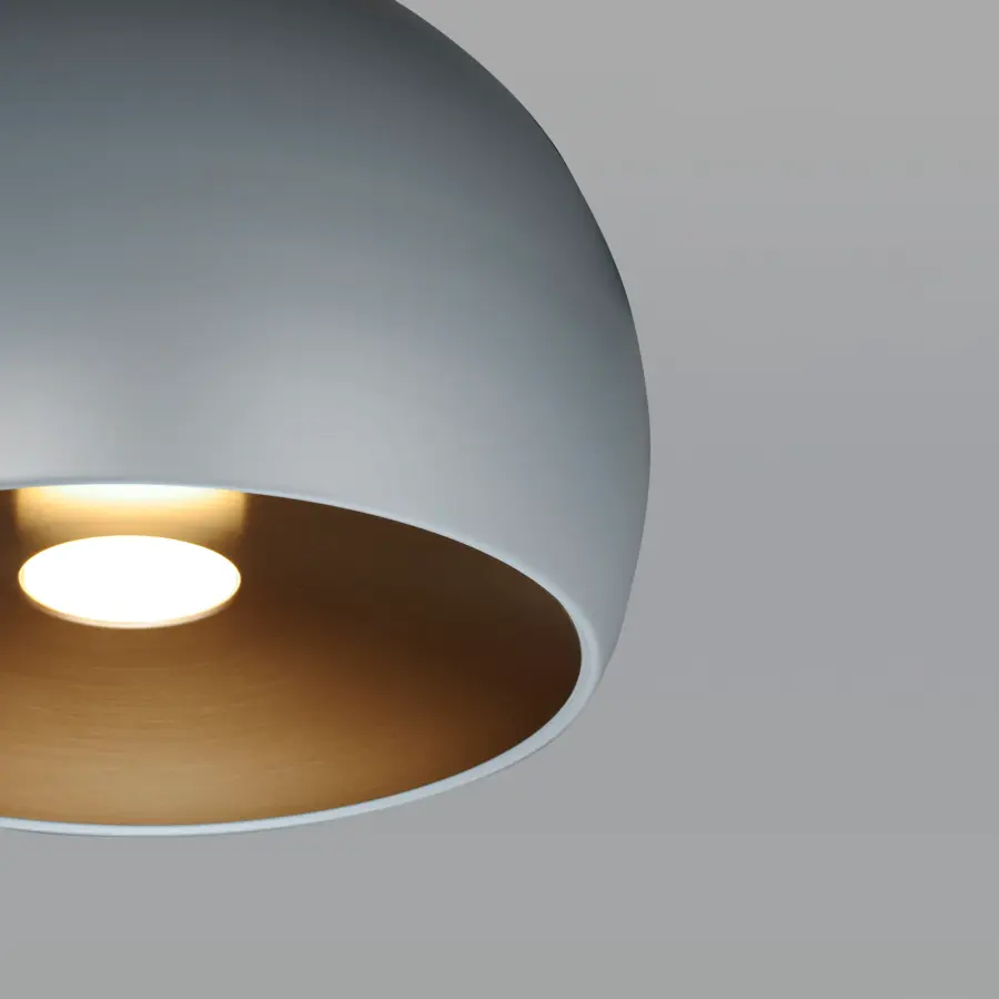 Palla 20" LED Single Pendant in Dark Gray/Coffee - Image 3