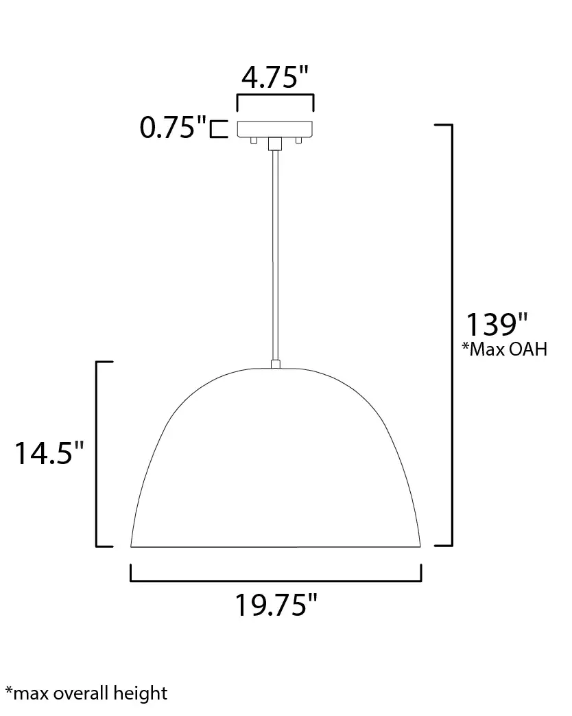 Palla 20" LED Single Pendant in Dark Gray/Coffee - Image 6
