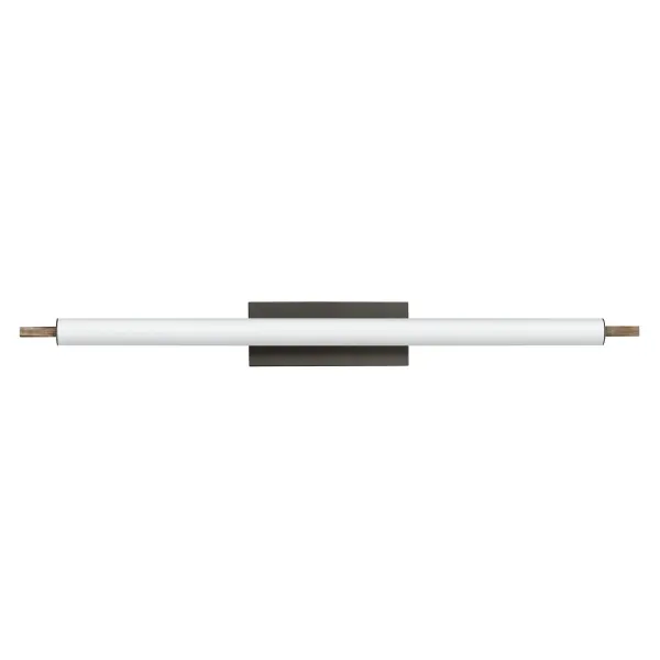 The Joist 45" wall sconce blends organic wood elements with minimalist LED technology. Its horizontal design and diffused lighting make it ideal for modern bathrooms and vanities seeking natural warmth.
