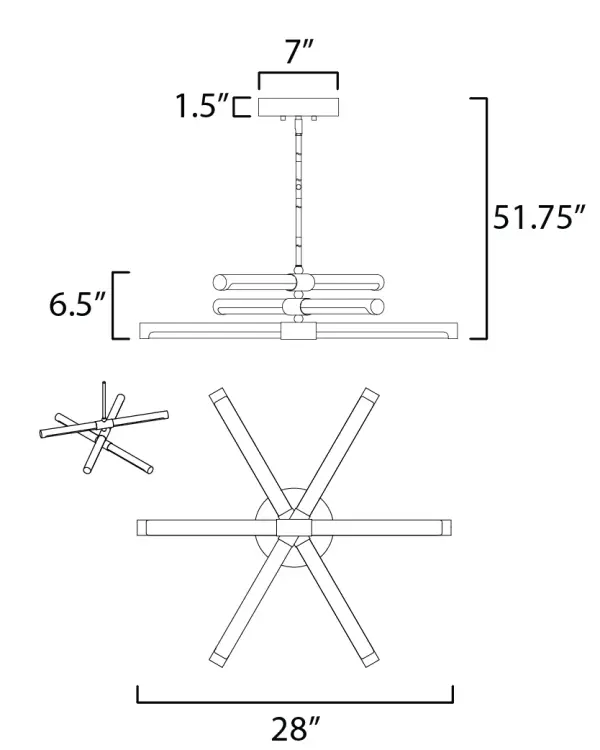 Rollo 6-Light LED Linear Pendant - Image 5