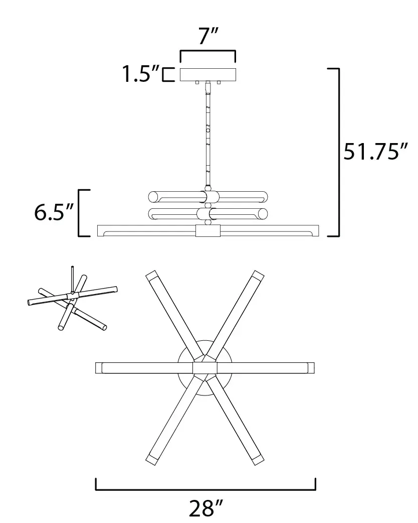 Rollo 6-Light LED Linear Pendant - Image 5