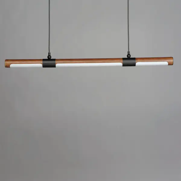 The Rollo pendant brings a softer, organic approach to contemporary lighting with its distinctive hydro-dipped Antique Pecan finish and Matte Black accents. Integrated LED provides efficient, even illumination through a white polycarbonate lens. - alternate view