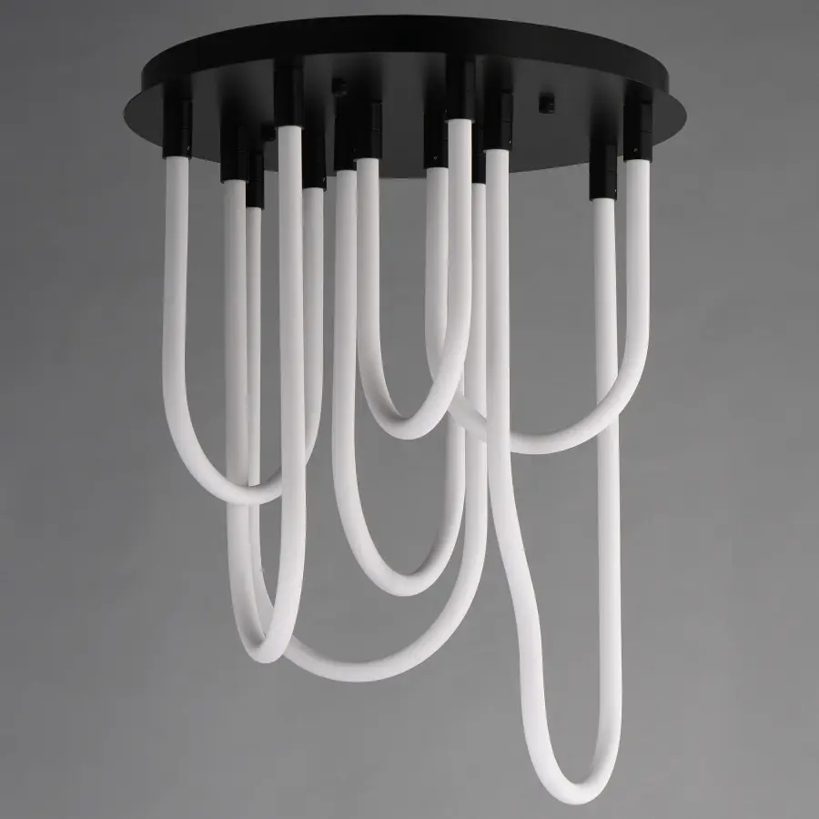 Soleil 7-Light LED Round Flush Mount Chandelier - Image 2