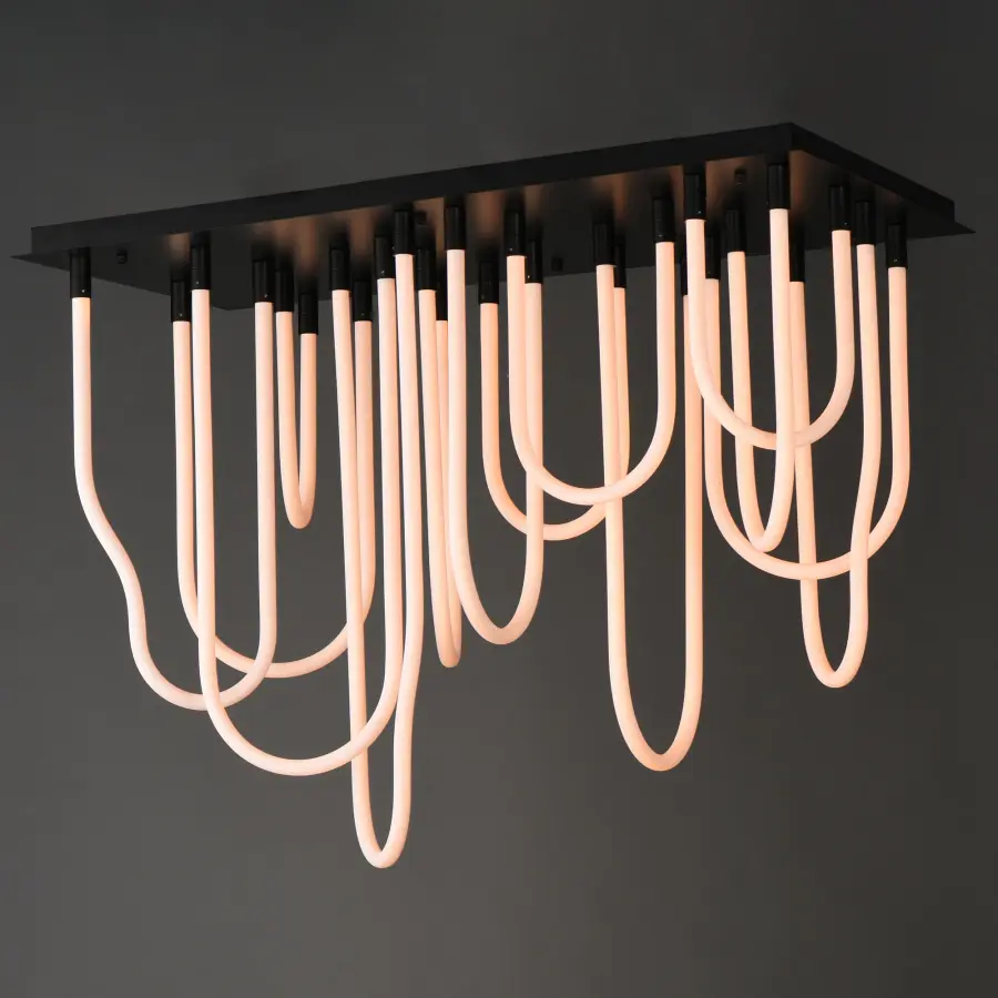 Soleil 14-Light LED Square Flush Mount Chandelier - Image 3