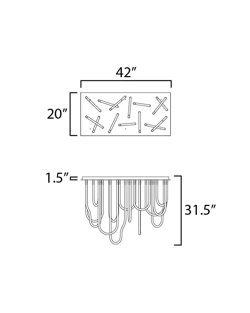 Soleil 14-Light LED Square Flush Mount Chandelier - Image 5