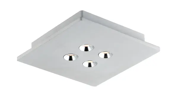 The Peg flush mount brings architectural character with its gray concrete construction and chrome accents. High-CRI LED lighting provides excellent color rendering in a compact, low-profile design ideal for modern spaces.