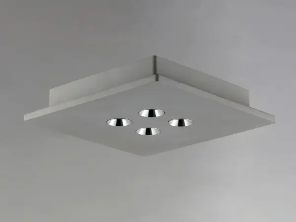 The Peg flush mount brings architectural character with its gray concrete construction and chrome accents. High-CRI LED lighting provides excellent color rendering in a compact, low-profile design ideal for modern spaces. - alternate view