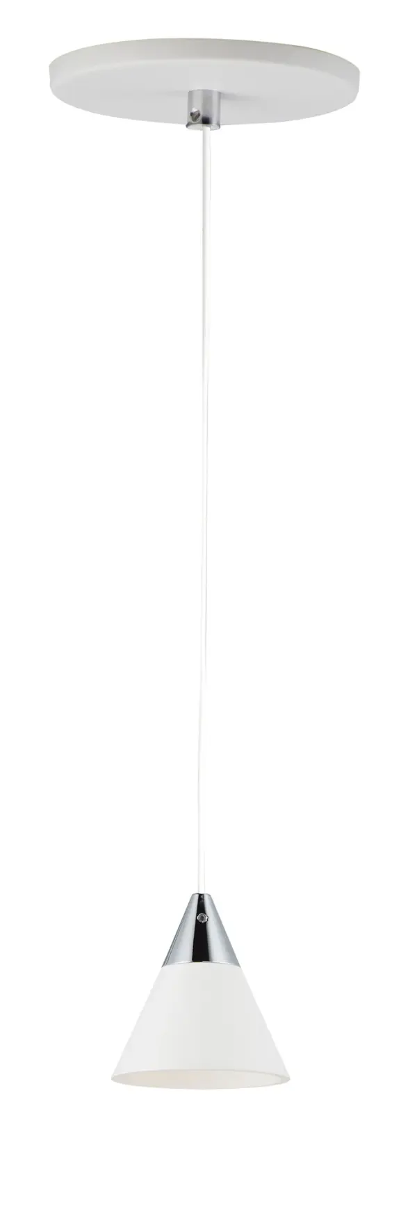 Micro-Mini LED Pendant in White & Polished Chrome - Image 1
