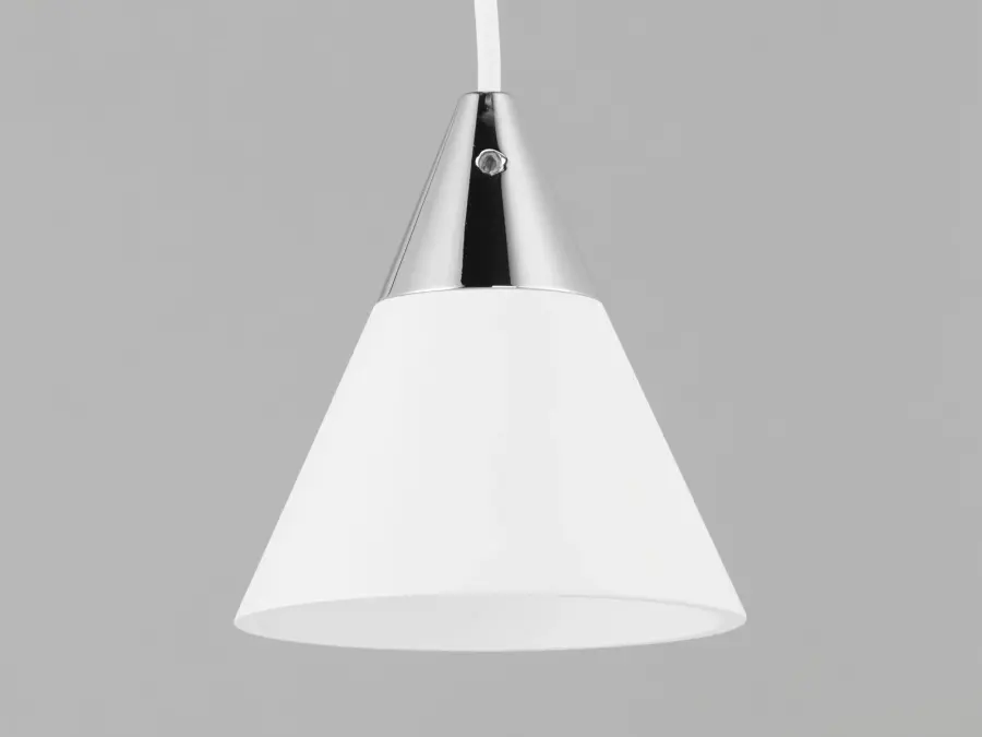 Micro-Mini LED Pendant in White & Polished Chrome - Image 3