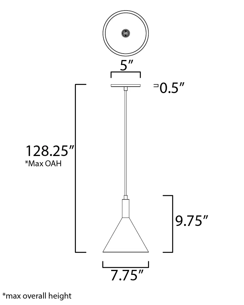Funnel Single Pendant Light in White Gypsum with Polished Chrome - Image 5