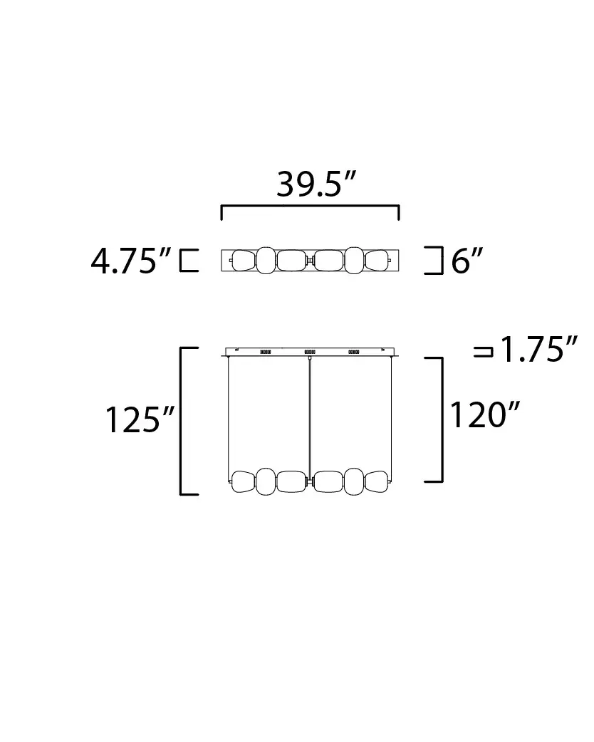 Soji 40" LED Linear Pendant in Black & Gold - Image 5