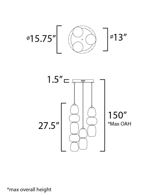 Soji 3-Light LED Multi-Light Pendant - Image 5