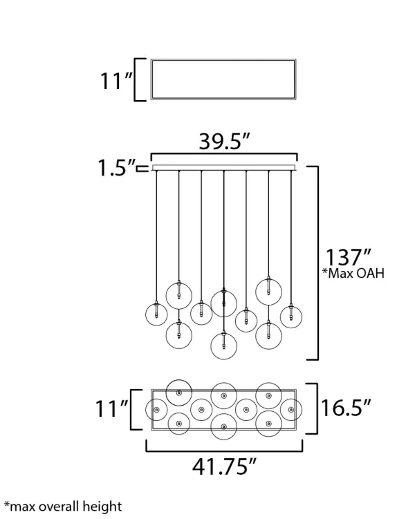 Global 10-Light LED Multi-Light Pendant - Image 5