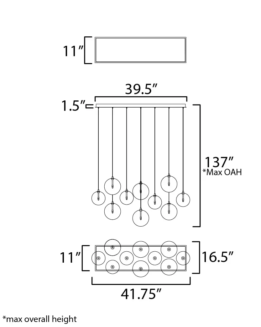 Global 10-Light LED Multi-Light Pendant - Image 5