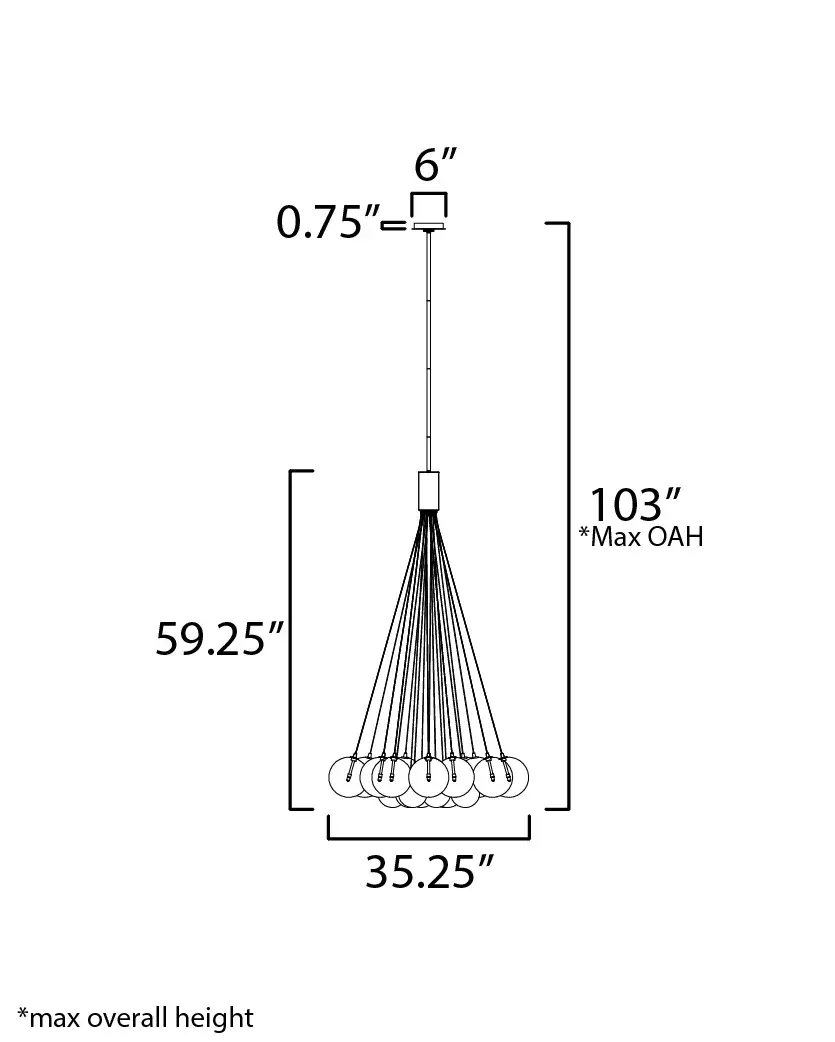 Burst 20-Light LED Multi-Light Pendant in Matte Black - Image 5