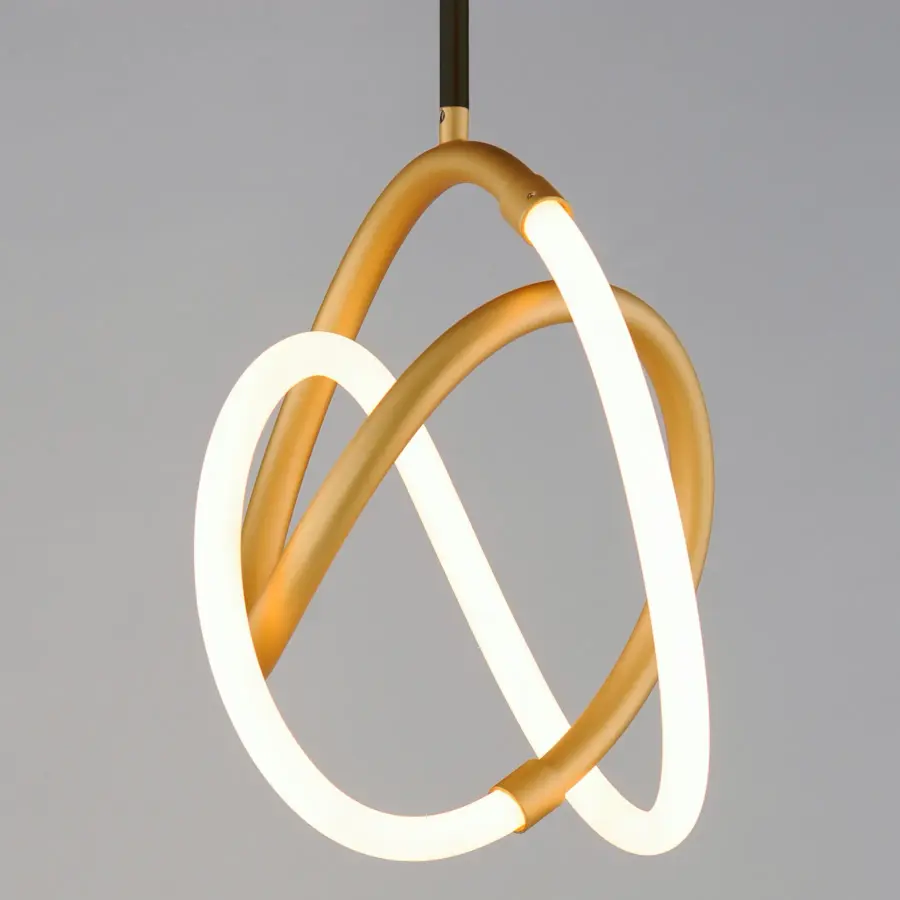 Mobius 12" LED Mini Pendant in Black & Gold - Image 3