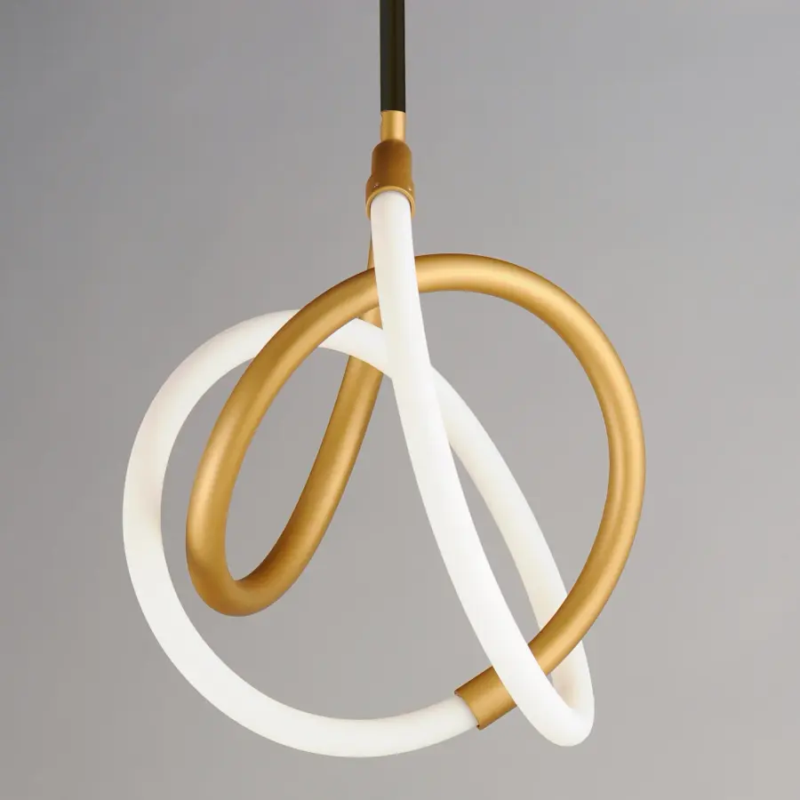 Mobius 12" LED Mini Pendant in Black & Gold - Image 4