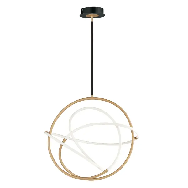 Mobius Single LED Pendant in Black & Gold - Image 1