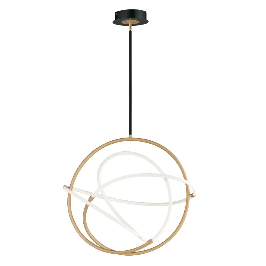Mobius Single LED Pendant in Black & Gold - Image 1