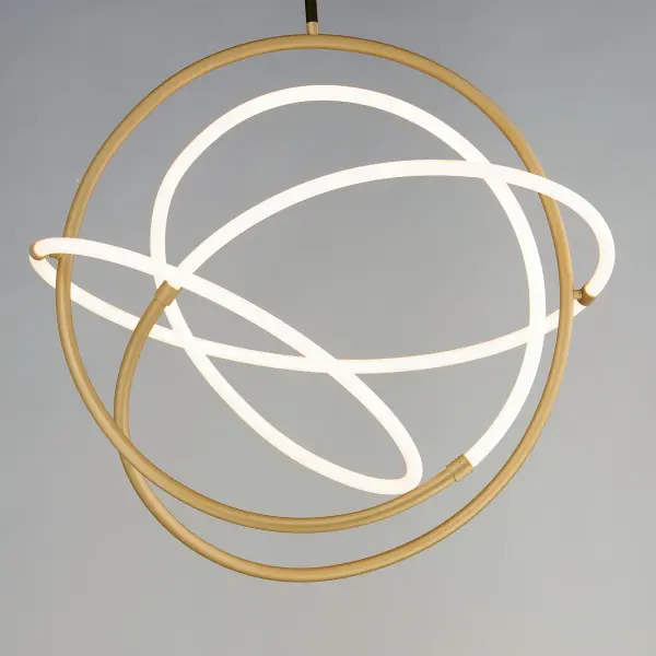 Mobius Single LED Pendant in Black & Gold - Image 3