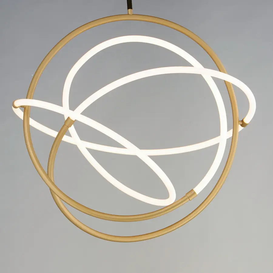 Mobius Single LED Pendant in Black & Gold - Image 3