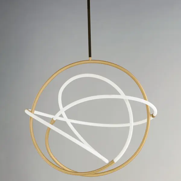 Mobius Single LED Pendant in Black & Gold - Image 4