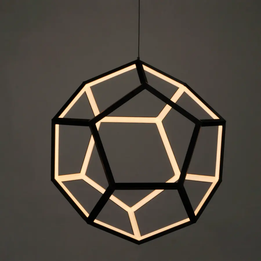 Penta Large LED Pendant in Black - Image 4