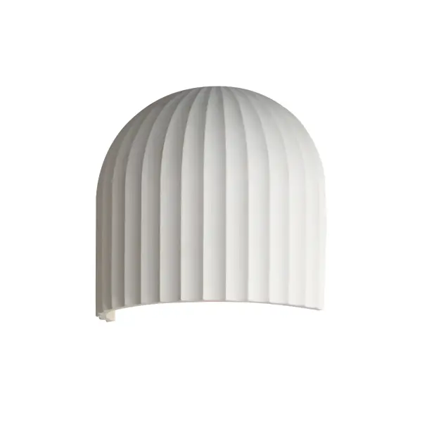The Basilica Wall Sconce brings biophilic design to life with its scalloped concrete dome in neutral Chalk White. Energy-efficient LED lamping delivers warm 3000K light, while the architectural form complements coastal, modern, and transitional interiors with understated elegance.