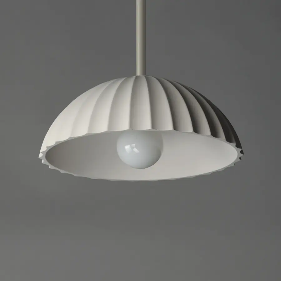 Basilica Single Pendant Light in Chalk White - Image 4