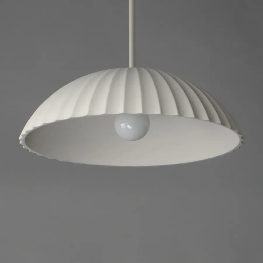 Basilica Single Pendant Light in Chalk White - Image 4
