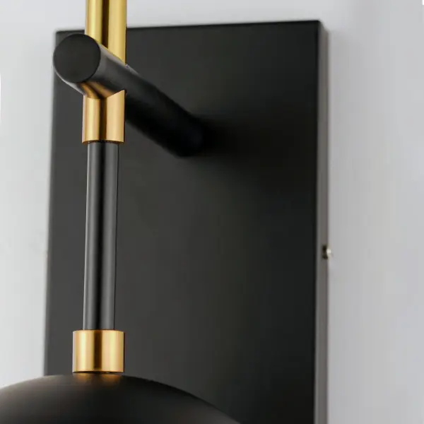 Nucleus LED Wall Sconce in Black and Natural Aged Brass - Image 4
