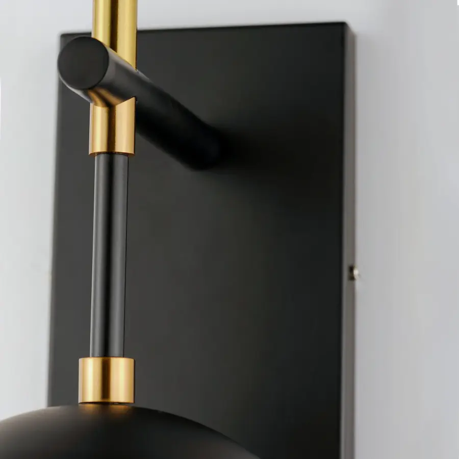 Nucleus LED Wall Sconce in Black and Natural Aged Brass - Image 4