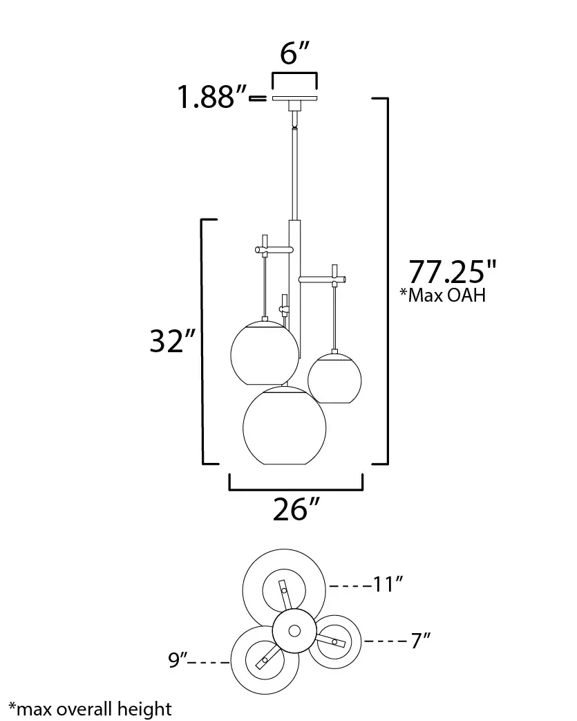 Nucleus 3-Light LED Multi-Light Pendant - Image 5