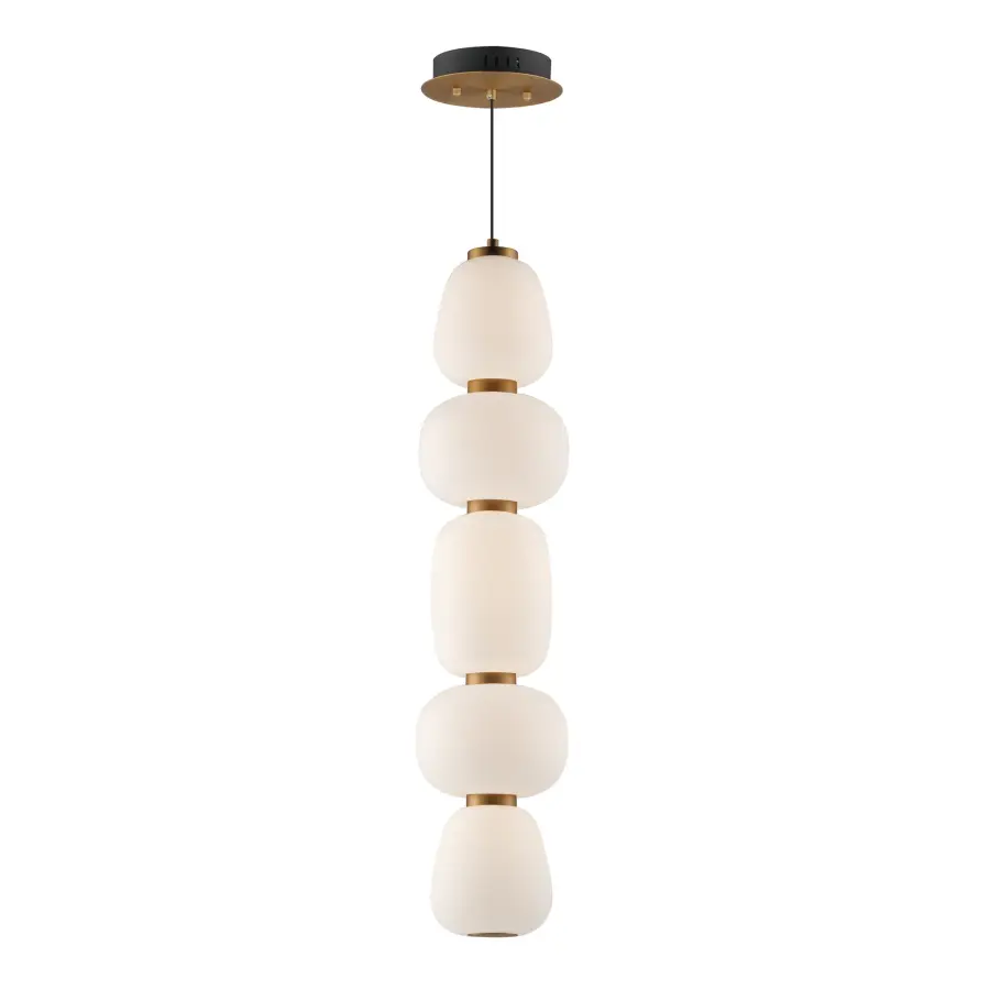 Soji Single LED Pendant in Black & Gold - Image 1