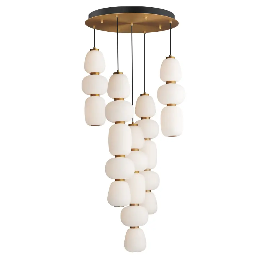 Soji 5-Light Chandelier in Black and Gold - Image 1